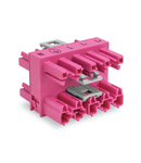 3-way distribution connector; 5-pole; Cod. B; 1 input; 3 outputs; pink