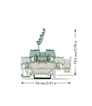 Double-deck terminal block; Through/through terminal block; with additional jumper position on lower level; for DIN-rail 35 x 15 and 35 x 7.5; 2.5 mm²; CAGE CLAMP®; 2,50 mm²; light gray/gray