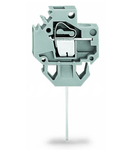 Feedthrough terminal block; Conductor/wire-wrap connection; Plate thickness: 1.5 mm; 4 mm²; Pin spacing 6 mm; 1-pole; CAGE CLAMP®; 4,00 mm²; gray