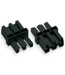 Intermediate coupler; 3-pole; Cod. A; for sockets and plugs; black