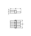 Intermediate coupler; 3-pole; Cod. A; for sockets and plugs; black