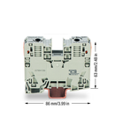 2-conductor through terminal block; 35 mm²; suitable for Ex e II applications; lateral marker slots; only for DIN 35 x 15 rail; POWER CAGE CLAMP; 35,00 mm²; light gray