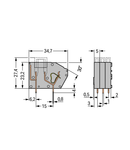 Stackable PCB terminal block; with fuse mounting; 2.5 mm²; Pin spacing 5 mm; 1-pole; CAGE CLAMP®; 2,50 mm²; gray