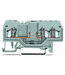 Component terminal block; 3-conductor; with diode 1N4007; anode, left side; for DIN-rail 35 x 15 and 35 x 7.5; 1.5 mm²; CAGE CLAMP®; 1,50 mm²; gray