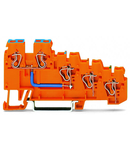 4-conductor sensor supply terminal block; Internal commoning, 9 A; with colored conductor entries; 2.5 mm²; CAGE CLAMP®; 2,50 mm²; orange