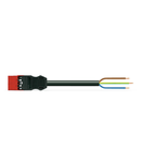 pre-assembled connecting cable; Eca; Plug/open-ended; 3-pole; Cod. P; H05VV-F 3G 2.5 mm²; 8 m; 2,50 mm²; red