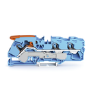 3-conductor through terminal block; with lever and Push-in CAGE CLAMP®; 16 mm²; with test port; suitable for Ex i applications; side and center marking; for DIN-rail 35 x 15 and 35 x 7.5; Push-in CAGE CLAMP®; 16,00 mm²; blue