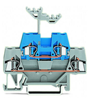 Double-deck terminal block; Through/through terminal block; for DIN-rail 35 x 15 and 35 x 7.5; 2.5 mm²; CAGE CLAMP®; 2,50 mm²; gray/blue