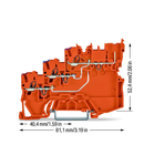 3-conductor sensor supply terminal block; for PNP (positive) switching sensors; 1 mm²; Push-in CAGE CLAMP®; 1,00 mm²; orange