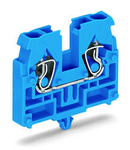 2-conductor terminal block; suitable for Ex i applications; without push-buttons; with snap-in mounting foot; for plate thickness 0.6 - 1.2 mm; Fixing hole 3.5 mm Ø; 2.5 mm²; CAGE CLAMP®; 2,50 mm²; blue