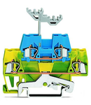 Double-deck terminal block; Ground conductor/through terminal block; with marker carrier; for DIN-rail 35 x 15 and 35 x 7.5; 2.5 mm²; CAGE CLAMP®; 2,50 mm²; green-yellow/blue