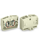 2-conductor end terminal block; suitable for Ex e II applications; without push-buttons; with fixing flange; for screw or similar mounting types; Fixing hole 3.2 mm Ø; 2.5 mm²; CAGE CLAMP®; 2,50 mm²; light gray