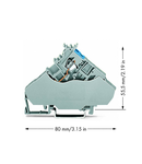 2-conductor actuator supply terminal block; with colored conductor entries; 2.5 mm²; CAGE CLAMP®; 2,50 mm²; gray