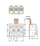 Lighting connector; push-button, external; with snap-in ground contact; N-PE-L; 3-pole; Lighting side: for solid conductors; Inst. side: for all conductor types; max. 2.5 mm²; Surrounding air temperature: max 85°C (T85); 2,50 mm²; white