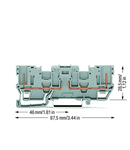 2-pin carrier terminal block; with 2 jumper positions; for DIN-rail 35 x 15 and 35 x 7.5; gray