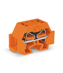 4-conductor terminal block; without push-buttons; with snap-in mounting foot; for plate thickness 0.6 - 1.2 mm; Fixing hole 3.5 mm Ø; 4 mm²; CAGE CLAMP®; 4,00 mm²; orange