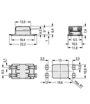 Through-Board SMD PCB Terminal Block; 0.75 mm²; Pin spacing 6.5 mm; 2-pole; Push-in CAGE CLAMP®; in tape-and-reel packaging; 0,75 mm²; white