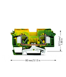2-conductor ground terminal block; 16 mm²; suitable for Ex e II applications; lateral marker slots; for DIN-rail 35 x 15 and 35 x 7.5; CAGE CLAMP®; 16,00 mm²; green-yellow