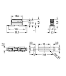 Through-Board SMD PCB Terminal Block; 0.75 mm²; Pin spacing 6.5 mm; 1-pole; Push-in CAGE CLAMP®; in tape-and-reel packaging; 0,75 mm²; white