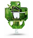 Ground conductor feedthrough terminal block; Conductor/solder/crimp quick disconnect terminal; Plate thickness: 1.5 mm; 4 mm²; Pin spacing 6 mm; 1-pole; CAGE CLAMP®; 4,00 mm²; green-yellow