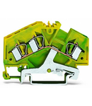 3-conductor ground terminal block; 4 mm²; suitable for Ex e II applications; center marking; for DIN-rail 35 x 15 and 35 x 7.5; CAGE CLAMP®; 4,00 mm²; green-yellow