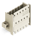 Panel feedthrough male connector; clamping collar; Pin spacing 5 mm; 5-pole; light gray