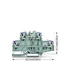 Double-deck terminal block; 4-conductor through terminal block; L; without marker carrier; suitable for Ex e II applications; internal commoning; conductor entry with violet marking; for DIN-rail 35 x 15 and 35 x 7.5; 2.5 mm²; Push-in CAGE CLAMP®; 2,50 mm