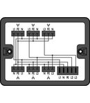 Distribution box; Three-phase to single-phase current (400 V/230 V); 1 input; 6 outputs; Cod. A; MIDI, MAXI; black