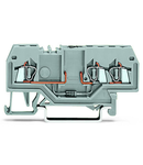 Component terminal block; 3-conductor; with diode 1N4007; anode, right side; for DIN-rail 35 x 15 and 35 x 7.5; 1.5 mm²; CAGE CLAMP®; 1,50 mm²; gray