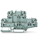 Double-deck terminal block; Through/through terminal block; L/N; without marker carrier; suitable for Ex e II applications; Blue conductor entry upper deck; for DIN-rail 35 x 15 and 35 x 7.5; 2.5 mm²; Push-in CAGE CLAMP®; 2,50 mm²; gray