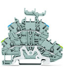 Double-deck terminal block; Ground conductor/through terminal block; PE/L; without marker carrier; for DIN-rail 35 x 15 and 35 x 7.5; 1 mm²; Push-in CAGE CLAMP®; 1,00 mm²; gray