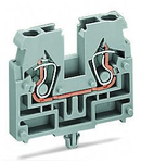 2-conductor terminal block; without push-buttons; with snap-in mounting foot; for plate thickness 0.6 - 1.2 mm; Fixing hole 3.5 mm Ø; 2.5 mm²; CAGE CLAMP®; 2,50 mm²; light gray