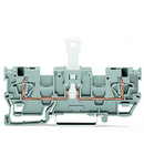 1-conductor/1-conductor disconnect carrier terminal block; with 2 jumper positions; for DIN-rail 35 x 15 and 35 x 7.5; 4 mm²; CAGE CLAMP®; 4,00 mm²; gray