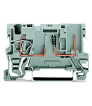 1-conductor/1-pin component carrier terminal block; with diode 1N4007; anode, left side; for DIN-rail 35 x 15 and 35 x 7.5; 4 mm²; CAGE CLAMP®; 4,00 mm²; gray