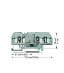 Component terminal block; 3-conductor; with diode 1N4007; anode, right side; for DIN-rail 35 x 15 and 35 x 7.5; 4 mm²; CAGE CLAMP®; 4,00 mm²; gray