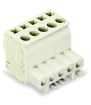 1-conductor female plug; angled; 100% protected against mismating; 2.5 mm²; Pin spacing 5 mm; 7-pole; 2,50 mm²; light gray