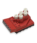 Supply module; 5 x 2.5 mm² + 2 x 1.5 mm²; 5-pole; Cod. P; with strain relief housing; 4,00 mm²; red