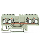 4-conductor through terminal block; 2.5 mm²; suitable for Ex e II applications; center marking; for DIN-rail 35 x 15 and 35 x 7.5; CAGE CLAMP®; 2,50 mm²; light gray