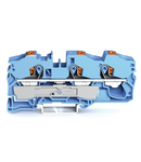 3-conductor through terminal block; with push-button; 16 mm²; with test port; suitable for Ex i applications; side and center marking; for DIN-rail 35 x 15 and 35 x 7.5; Push-in CAGE CLAMP®; 16,00 mm²; blue