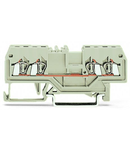 4-conductor through terminal block; 1.5 mm²; suitable for Ex e II applications; center marking; for DIN-rail 35 x 15 and 35 x 7.5; CAGE CLAMP®; 1,50 mm²; light gray
