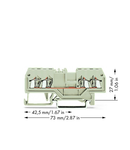 4-conductor through terminal block; 1.5 mm²; suitable for Ex e II applications; center marking; for DIN-rail 35 x 15 and 35 x 7.5; CAGE CLAMP®; 1,50 mm²; light gray