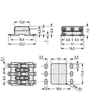 Through-Board SMD PCB Terminal Block; 0.75 mm²; Pin spacing 6.5 mm; 3-pole; Push-in CAGE CLAMP®; in tape-and-reel packaging; 0,75 mm²; white