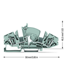 2-conductor through terminal block; 6 mm²; without test sockets; side and center marking; for DIN-rail 35 x 15 and 35 x 7.5; CAGE CLAMP®; 6,00 mm²; gray