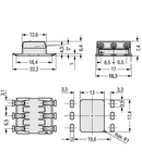 Through-Board SMD PCB Terminal Block; 0.75 mm²; Pin spacing 6.5 mm; 3-pole; Push-in CAGE CLAMP®; in tape-and-reel packaging; 0,75 mm²; white