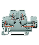 Component terminal block; double-deck; with diode and resistor; for DIN-rail 35 x 15 and 35 x 7.5; 2.5 mm²; CAGE CLAMP®; 2,50 mm²; gray