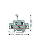 Component terminal block; double-deck; with diode 1N4007; Anode, bottom; for DIN-rail 35 x 15 and 35 x 7.5; 4 mm²; CAGE CLAMP®; 4,00 mm²; gray