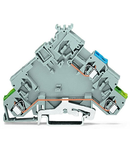 2-conductor actuator supply terminal block; with ground contact; with colored conductor entries; 2.5 mm²; CAGE CLAMP®; 2,50 mm²; gray