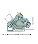 3-conductor sensor terminal block; for component plugs; with colored conductor entries; 2.5 mm²; CAGE CLAMP®; 2,50 mm²; gray