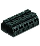 4-conductor chassis-mount terminal strip; 5-pole; L3-N-PE-L1-L2; without ground contact; 4 mm²; 4,00 mm²; black