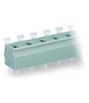 PCB terminal block; push-button; 2.5 mm²; Pin spacing 10/10.16 mm; 3-pole; CAGE CLAMP®; commoning option; 2,50 mm²; gray